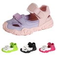 thumbnail image 2 of GiLiling Kids Closed-Toe Sport Sandals, Breathable Mesh Synthetic Upper Dual Adjustable Straps, Non-Slip Thick Sole Outdoor Summer Footwear (Pink, 11.5-12 Years), 2 of 6