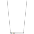 thumbnail image 2 of 10K White Gold 10Kw 3 Birthstone With 18K Bezel Large Bar Necklace (18 X 38.28) Made In United States 10xna1085/3w, 2 of 5