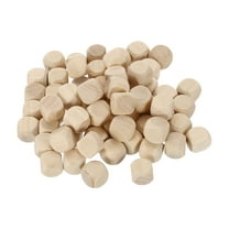 50 Pack Blank Wooden Dice, 8mm/0.31inch Unfinished Wooden Cube Rounded Corners Square Block for DIY Craft Projects