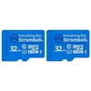 Everything But Stromboli 32GB Micro SD Memory Card w/Adapter (Bulk 2 Pack) Class 10, U1, UHS-1, TF Micro SDHC Card for Compatible Samsung Galaxy Phone or Tablet, Dash Cam, Action Cam, Security Camera