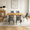 Walnut+Gray(A), variant on 47.4"-63.2" Extendable Dining Table Set for 4-8 People,7 Piece Large Kitchen Table Set with 6 Chairs for Farmhouse, Dining Room,Living Room