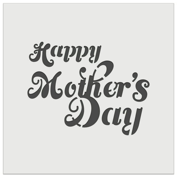 Happy Mother's Day Elegant Text DIY Cookie Wall Craft Stencil - 5.5 Inch