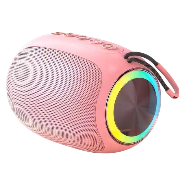 Cateissary Altavoz Bluetooth con subwoofer impermeable ABS para reproducción de música en gran volumen Altavoz Bluetooth portátil Electrónica Rosa