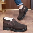 thumbnail image 3 of Snow Boots for Men Canvas Warm Furry Lined Low Top Slip on Non Slip Winter Walking Sneakers Loafers, 3 of 7