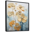 thumbnail image 2 of Designart "Blooming Geraniums In Golden Blue I" Geraniums Floater Framed Canvas Prints, 2 of 5