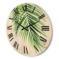 thumbnail image 3 of Designart 'Tropical Palm Branches' Tropical Wood Wall Clock, 3 of 5