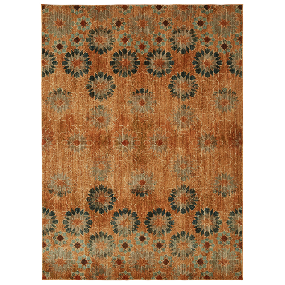 Mohawk Studio Area Rug 91320 20044 Spice Faded Rings 5' 3" x 7' 10