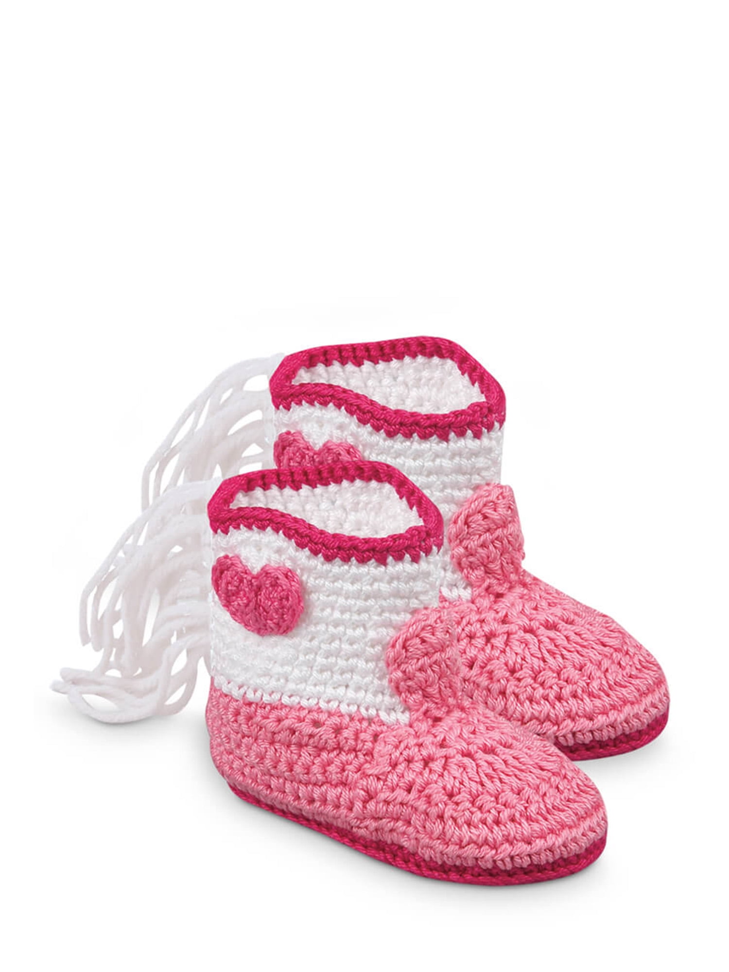 Handmade Crochet Baby Boy/Girls Cuffed teddy booties 0-3 3-6 Months blue/pink 