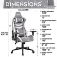 thumbnail image 4 of Techni Sport Ergonomic & Lumbar Support Swivel Gaming Chair, Grey and White, 4 of 7