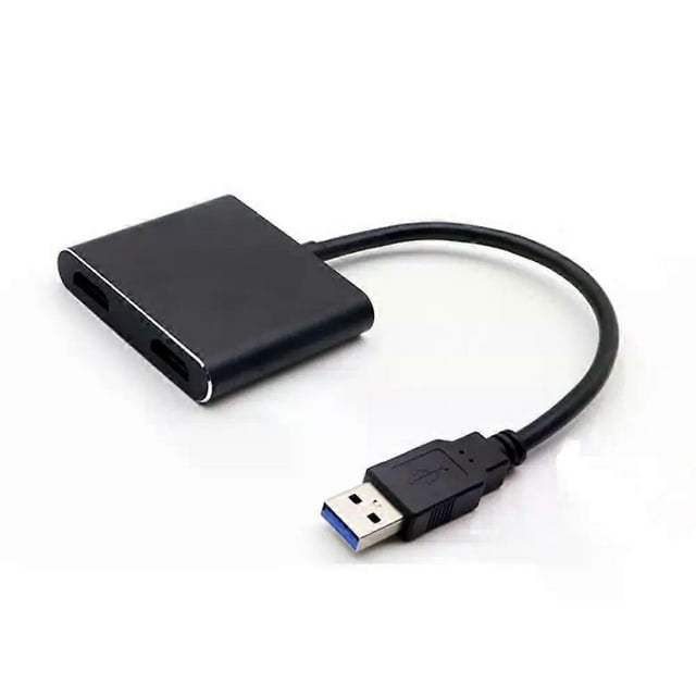 USB 30 To HDMI USB To Dual HDMI Converter 1080P One To Two USB To HDMI Adapter Extended Converter Plug and Play Video Converter