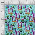 thumbnail image 2 of oneOone Cotton Jersey Turquoise Blue Fabric Abstracts Sewing Craft Projects Fabric Prints By Yard 58 Inch Wide, 2 of 5
