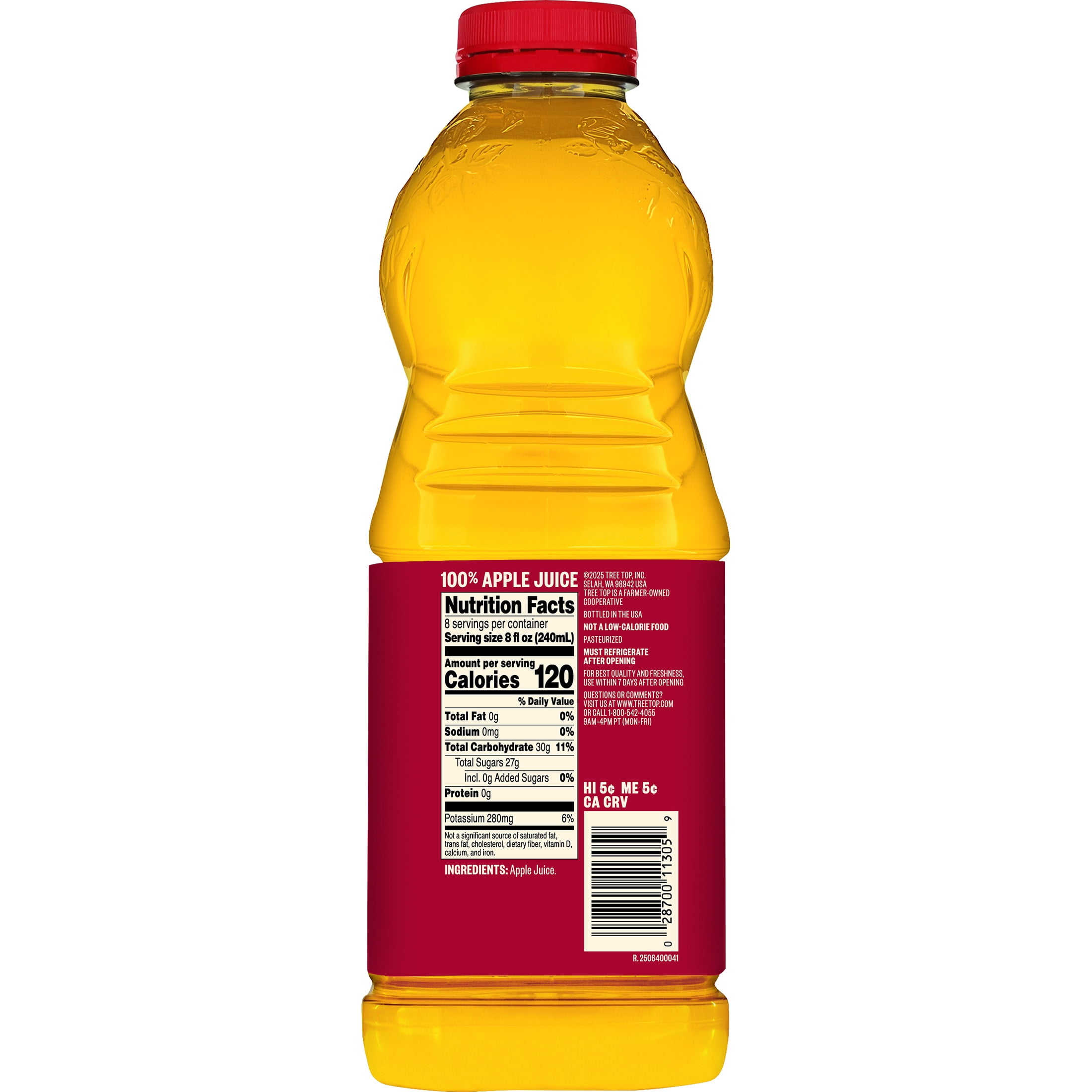 (4 pack) Tree Top 100% Pure Pressed 3 Apple Blend Juice, 64 fl Oz