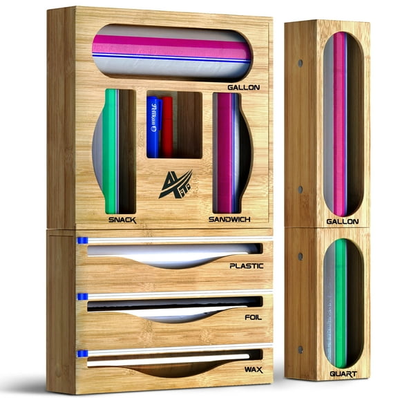 Aytiti 9-in-1 Bamboo Wrap Dispenser with Cutter
