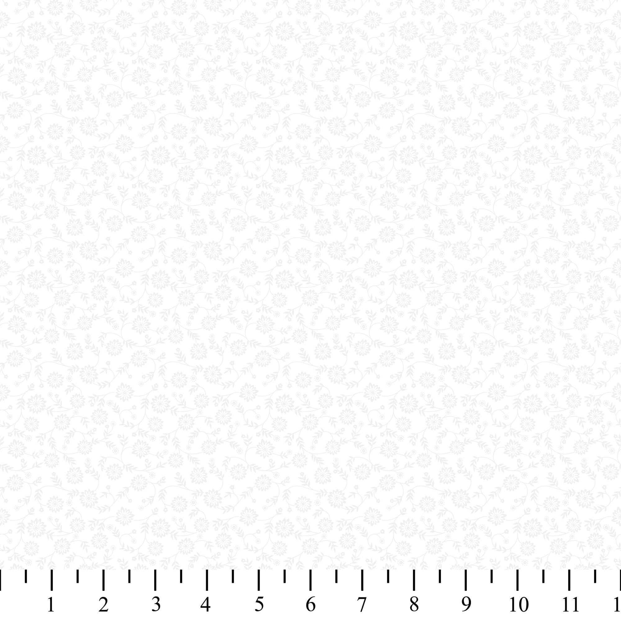 Waverly Inspirations Ellen's Floral Sewing & Craft Fabric, 100% Cotton, White, 44 in Wide, Cut by the Yard