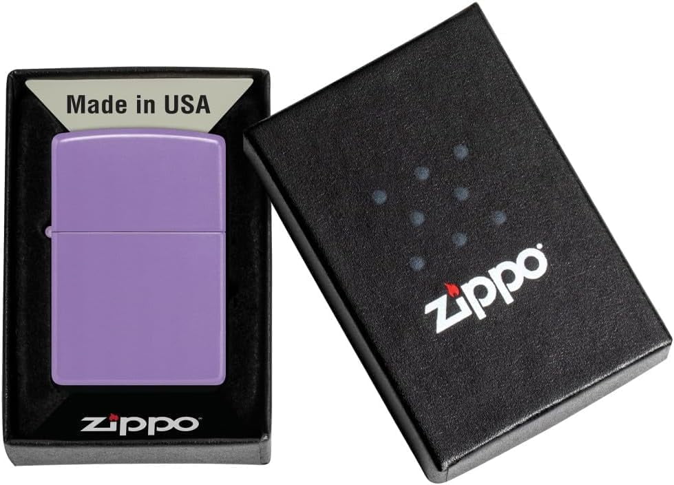 Zippo Lighter - Customized Message Classic Smoky Lavender Pocket Lighter 46681