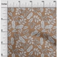 thumbnail image 2 of oneOone Cotton Jersey Brown Fabric Tropical Line Drawing Leaf Fabric For Sewing Printed Craft Fabric By The Yard 58 Inch Wide, 2 of 5