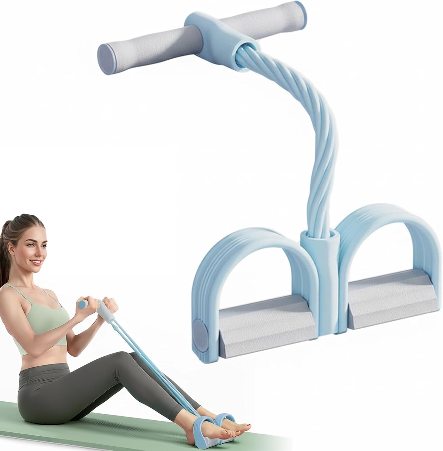 Multifunction Elastic Yoga Resistance Band – Exercise Band with Handles for Full Body Workout, Home Fitness Equipment for Legs, Arms, Core, Stretching & Strength Training