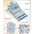 thumbnail image 3 of Gemfits Wallet Women Slim Cute Leather Thin Bifold Credit Card Holder Keychain Rfid Small Purse Ladies Girl Female Kawaii Girly Pretty Modern,Line Flower, 3 of 6