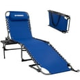 thumbnail image 4 of Fundango Camping Chairs Folding Chaise Lounge 5-Positions Reclining Lawn Chair with Side Table&Pillow for Beach Pool Patio Blue, 4 of 8