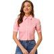 thumbnail image 1 of Allegra K Blusa De Trabajo De Algodón Plisado Con Manga Farol Para Mujer Rosa S, 1 of 6