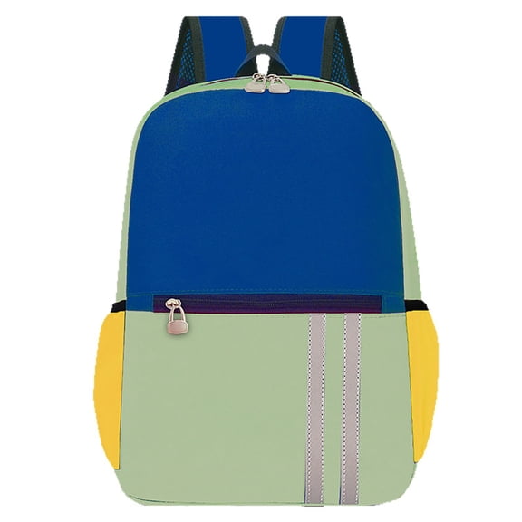 Color Block Stripe Backpack Primary School Middle Elementary Lightweight Multi Pocket Breathable Straps Waterproof Elementary Back To School Casual Bookbag