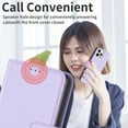 thumbnail image 4 of Feishell Wallet Case for iPhone 16, Wallet Flip Case [Kickstand] with RFID Blocking Card Holders [Shockproof] High Qulity PU Leather Magnetic Closure Case For iPhone 16, Lightpurple, 4 of 10
