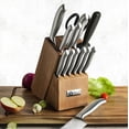 thumbnail image 4 of Knife Block with Kitchen Knives Set and Wood Cutting Chopping Board Stainless Steel Knife for Kitchen Chef Knife Set and Steak Knives Set of 6 with Wood Block (14 Pieces), 4 of 6