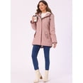 thumbnail image 2 of DARING DIVA Women's Winter Coat with Faux Fur Hood and Multiple Pockets M Pink, 2 of 6