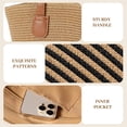 thumbnail image 5 of Pleneal Straw Bag For Women, Summer Straw Beach Handbags Large Shoulder Purses Woven Tote Bag,Black Stripes, 5 of 7