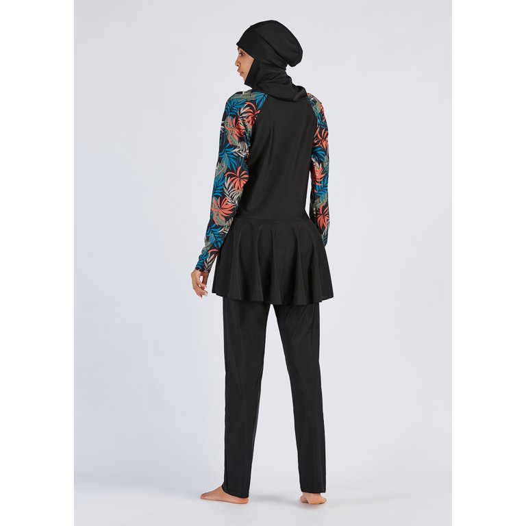 4POSE Women 2 Piece Full Cover Swimsuit Burkini Set Islamic Swimwear  Bathing Suit-Plus Size 