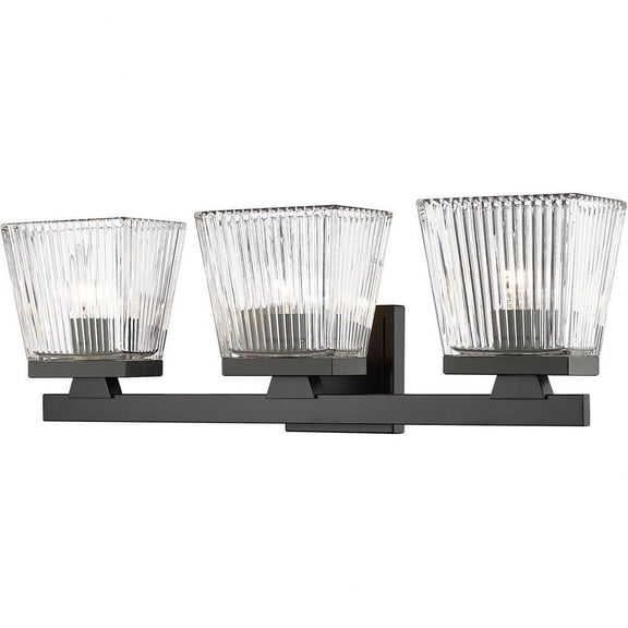 3 Light Vanity Light Fixture in Modern Style-7.75 inches Tall and 23 inches Wide-Matte Black Finish Bailey Street Home 372-Bel-4619848