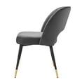 thumbnail image 3 of Side Dining Chair, Velvet, Dark Grey Gray, Modern Contemporary Urban Design, Kitchen Room Cafe Bistro Restaurant Hospitality, 3 of 8