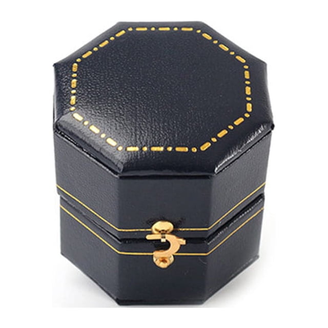 Sonducket Caja Anillo Geométrico Cajas creativas Joyas de cuero Estuche creativo Organizar Titular Bandeja Accesorios Boda Mujeres Ropa, zapatos y accesorios Miscelánea Azul oscuro