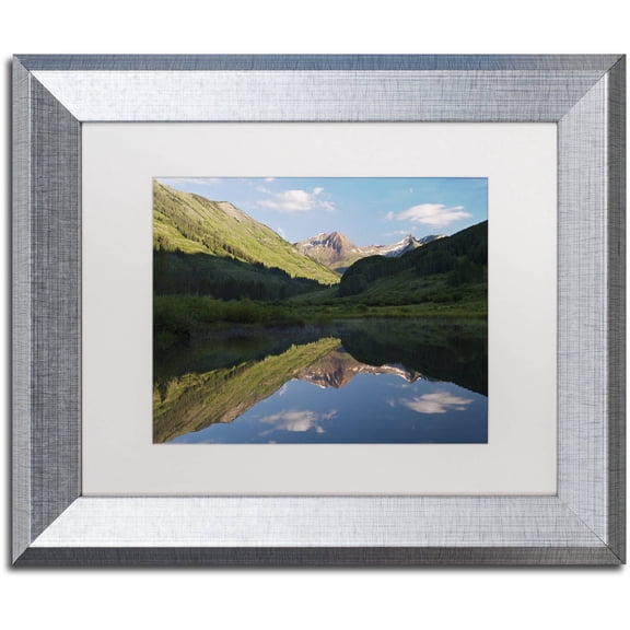 Trademark Fine Art 'Paradise Pond II' Canvas Art by Michael Blanchette Photography, White Matte, Silver Frame