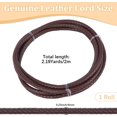 thumbnail image 2 of 2.19 Yards Leather Bolo Cord 6MM Genuine Leather Round String Rope Strip Dark Brown Woven Strap, 2 of 9