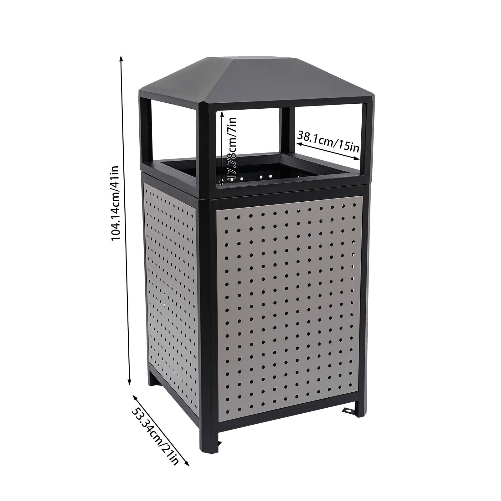 Outdoor Trash Can Industries Stainless Steel Kitchen Dustbin with Lid 38 Gallon