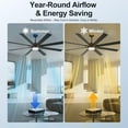 thumbnail image 4 of 72-Inch Ceiling Fan with Dimmable LED Light, 8 Wood Blades, Remote Control, 6 Speeds, 4 of 4