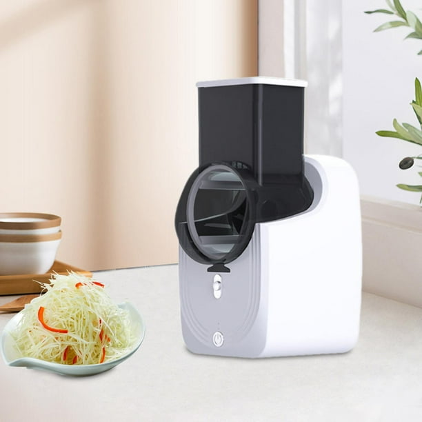 Rallador eléctrico, rebanador de frutas y verduras, máquina de ensalada eléctrica para cocina casera, rebanador eléctrico y picador para negro