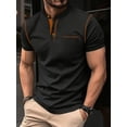 thumbnail image 2 of Yungyresw Mens Polo Shirt Short Sleeve Henley Collar Shirt Contrast Color Trim Pocket Polos for Summer Tops, 2 of 4