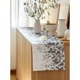 thumbnail image 5 of Table Runner 120 Inches Long for Kitchen Dining, Grey Leaves Dresser Scarf Farmhouse, Dining Table Decorations for Wedding/Parties, Summer Botanical 13 x 120 In, 5 of 8