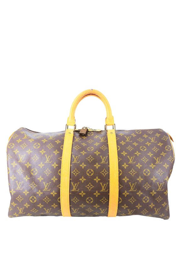 Pre-Owned Louis Vuitton Keepall 50 Monogram Canvas Travel Bag Brown