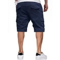 thumbnail image 5 of 2DXuixsh Pantalon Décontracté pour Homme Pantalon pour Homme Printemps Été Rue Loisirs Sport Multipoche à Cordon Taille Extensible Couleur Short Cargo Bleu Marine Taille m, 5 of 5