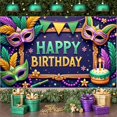 thumbnail image 3 of Colorful Banner Masquerade Mask Birthday Party Display Feather Decor Star Pattern Masquerade Backdrop for Birthday Party Masquerade Ball Photo Shoot, 3 of 9