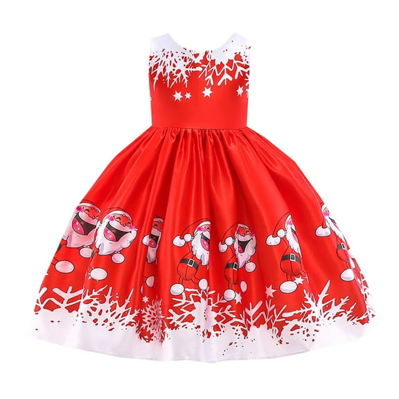 Generic Christmas Sweaters for Kids Child Girls Pageant Gown Christma Xmas Dance Party Princess Dress for Fashion Casual Breathable Clothing(7-8 Years,Red)