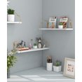 Afuly White Floating Shelves Wall Shelf, Wood Shelf with Golden Heart