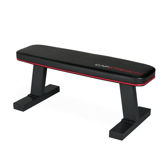 CAP Strength Heavy Duty Flat Bench, Black Finish (600lb Weight Capacity)
