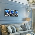 thumbnail image 4 of Bedroom Wall Art For Living Room Bathroom Wall Decor For Kitchen Family Pictures Artwork Black And White Blue Rose Flowers Canvas Paintings 12" X 16" 3 Pieces Framed Modern Office Home Decorations, 4 of 6