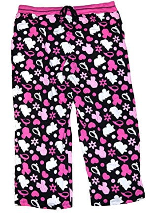 Disney Minnie Mouse Women Pajama Pant Minnie Signature and Bows Pink
