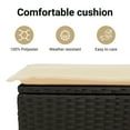 thumbnail image 4 of vidaXL Patio Sofa 2-Seater with Canopy and Stools Black Poly Rattan, 4 of 12
