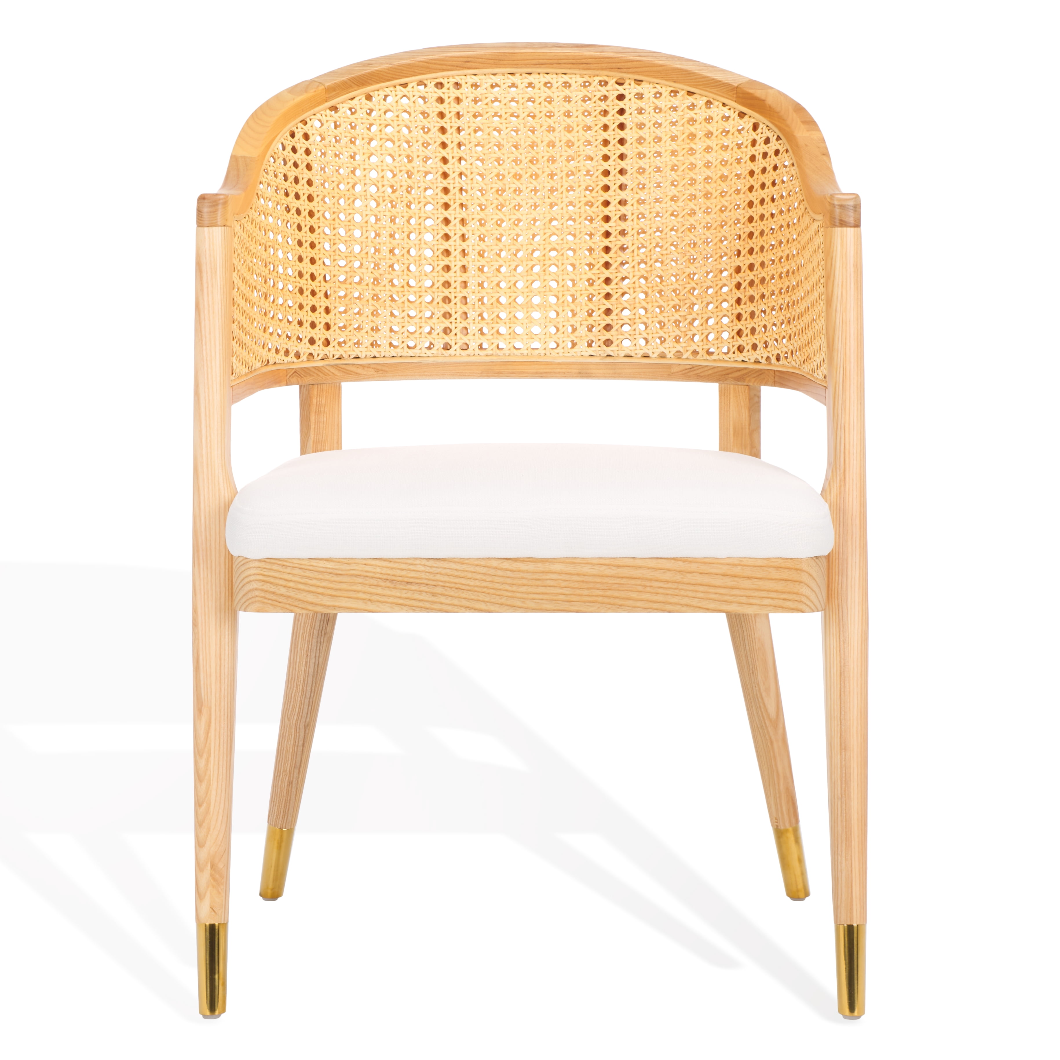 SAFAVIEH Couture Rogue Mid-Century Linen Solid Dining Chair, Natural
